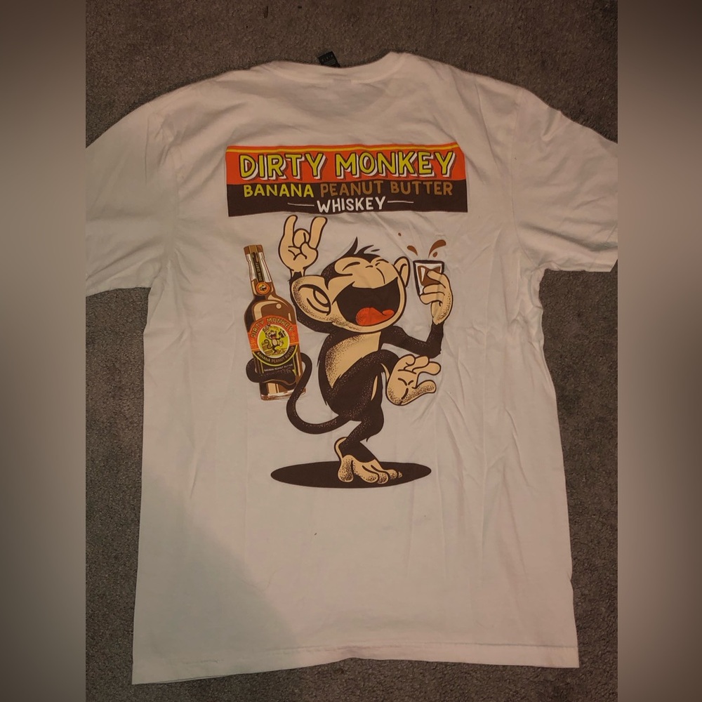 Dirty Monkey Banana Peanut Butter Banana Whiskey Shirt Size Medium Excellent